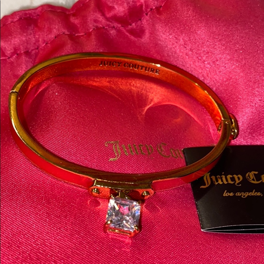 Juicy Couture gold bangle peach enamel